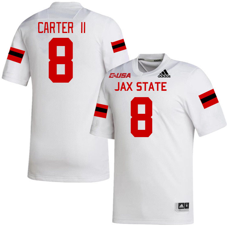 #8 Antonio Carter II Jacksonville State Gamecocks College Football Jerseys Stitched-White